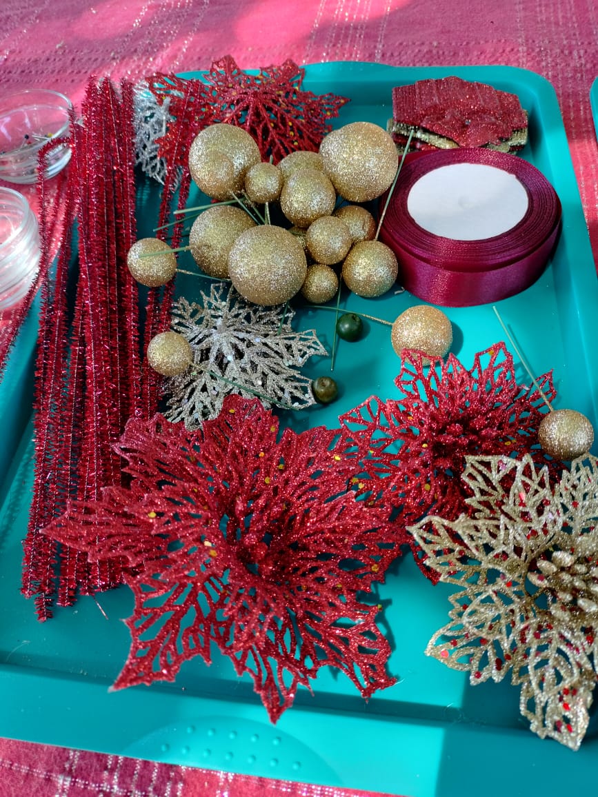 Christmas wreaths in the making